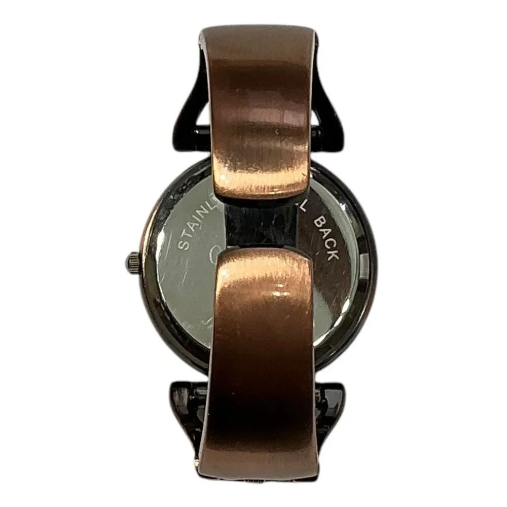 Geneva Y2K Vintage Bronze Bangle Cuff Style Fashion Wrist Watch